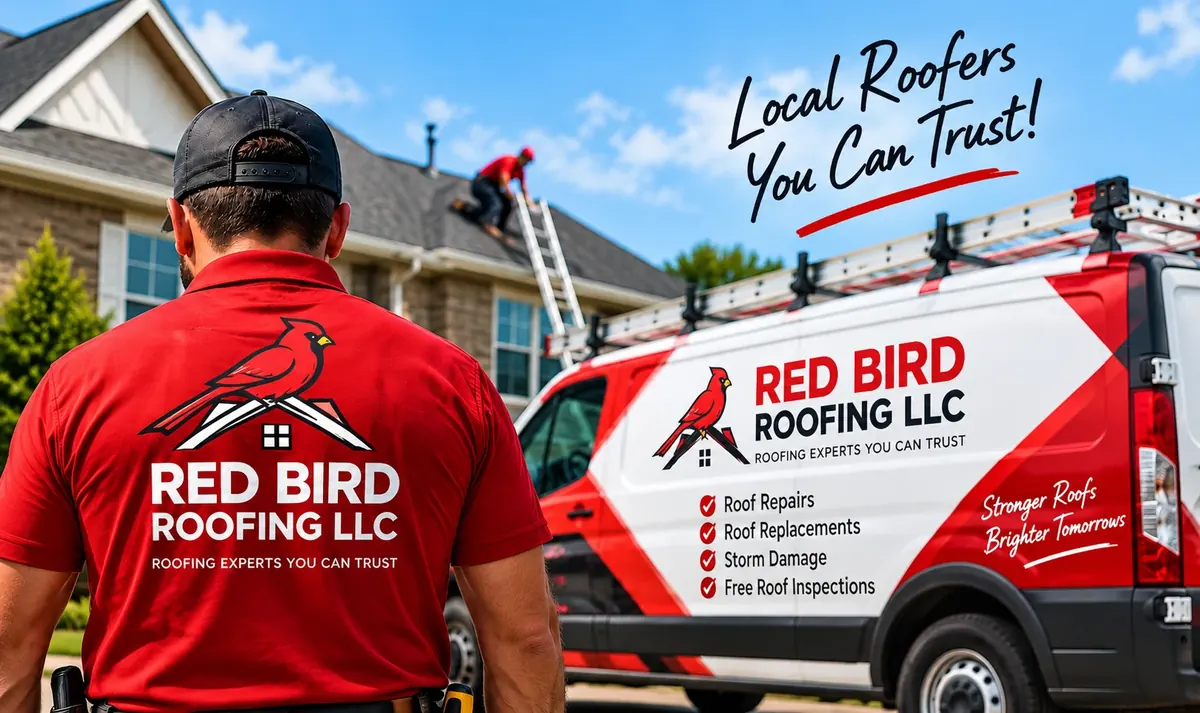 Red Bird Roofing LLC roofer with Local Roofers You Can Trust message